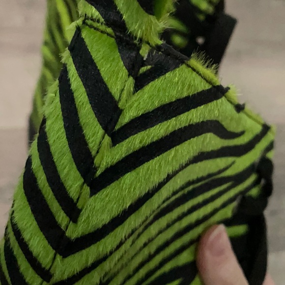 Current Mood Lime/Neon Green and Black Zebra Print Boots - Picture 8 of 10